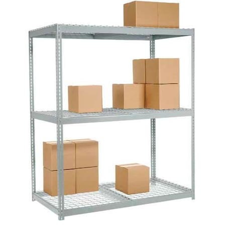 Global Industrial 3 Shelf, Wide Boltless Shelving, 60inW x 36inD x 60inH, Wire Deck B2296881
